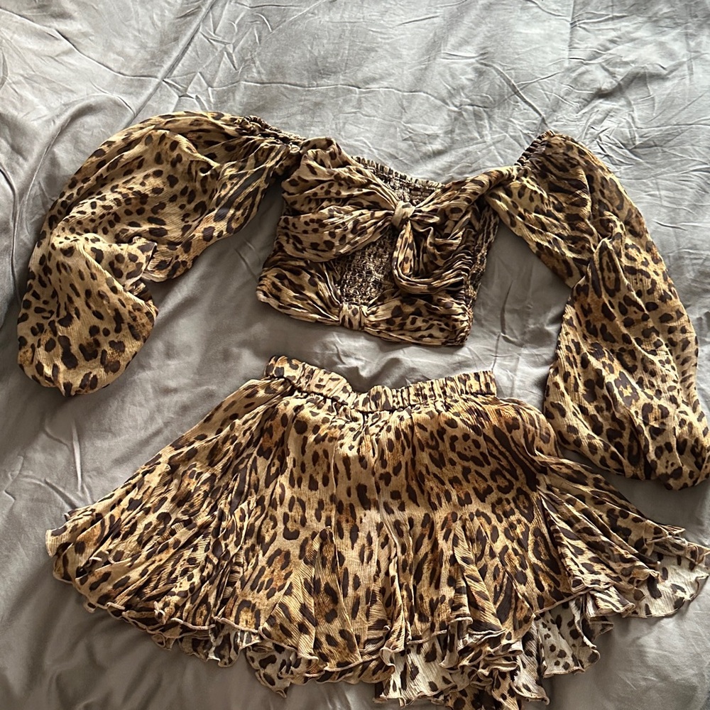 Leopard Print Off-Shoulder Mini Dress